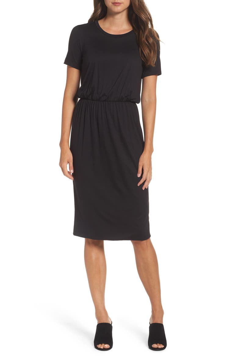 T-Shirt Dress, Main, color, BLACK