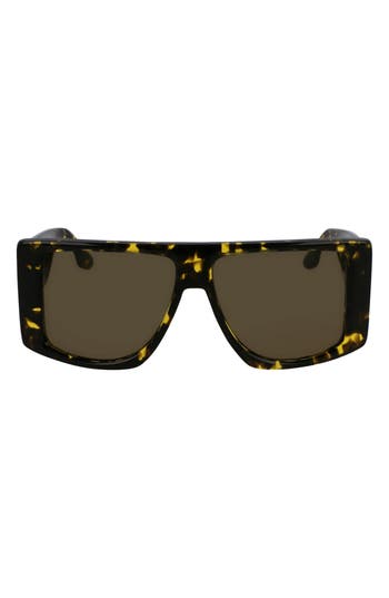 Victoria Beckham Vb Monogram 51mm Rectangular Sunglasses In Green