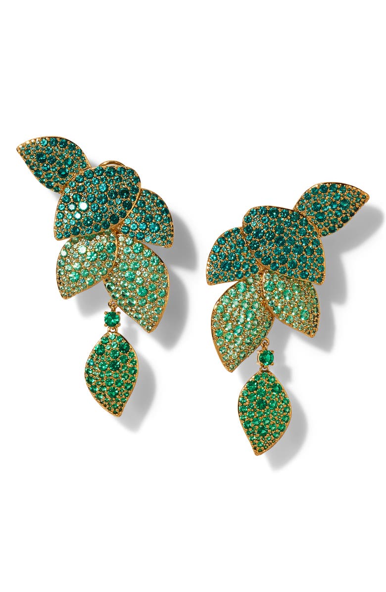 Nadri Starlet Leaf Linear Earrings, Main, color, 