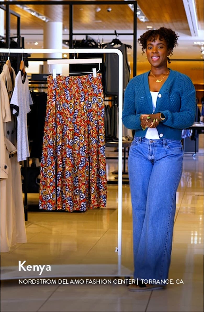 Harlow Floral Linen Blend Maxi Skirt, sales video thumbnail