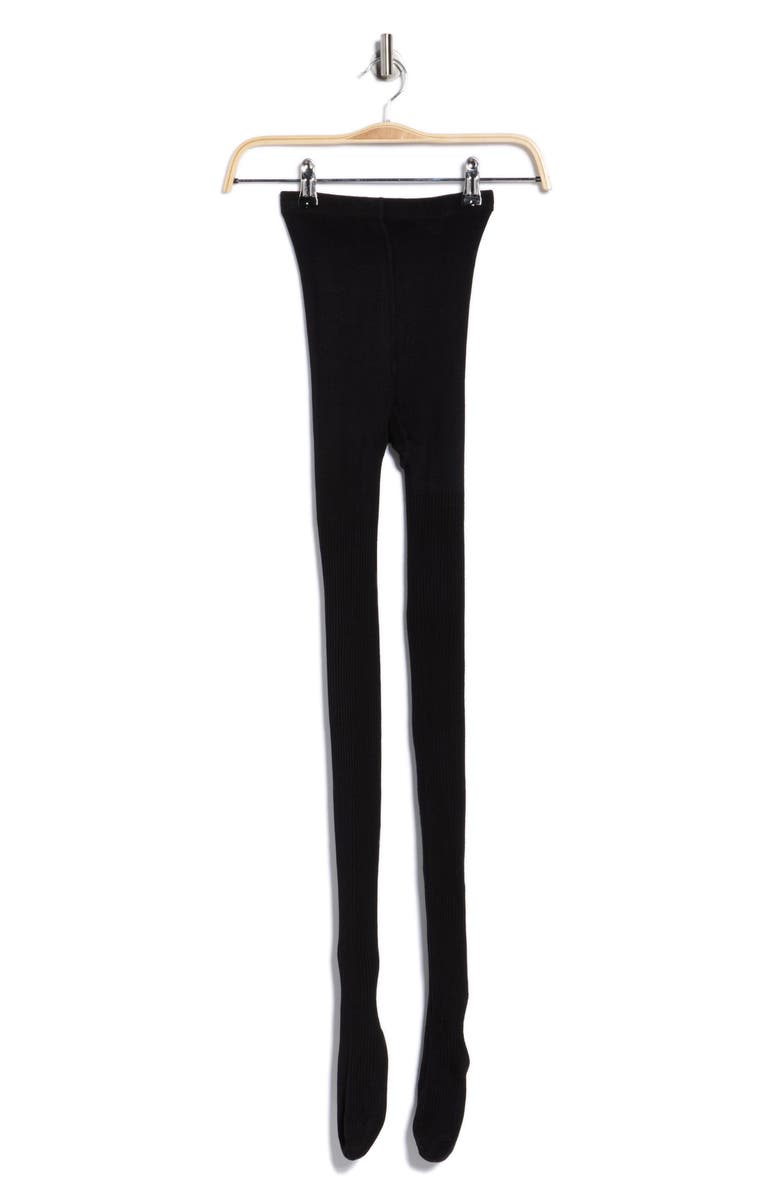 NORDSTROM RACK Rib Sweater Tights, Alternate, color, Black