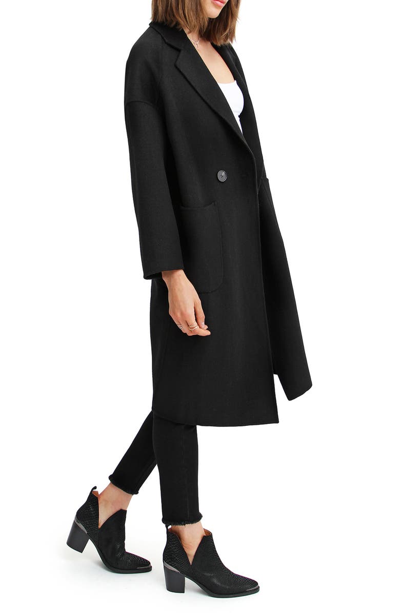 Belle & Bloom Publisher Double Breasted Wool Blend Coat, Alternate, color, Black