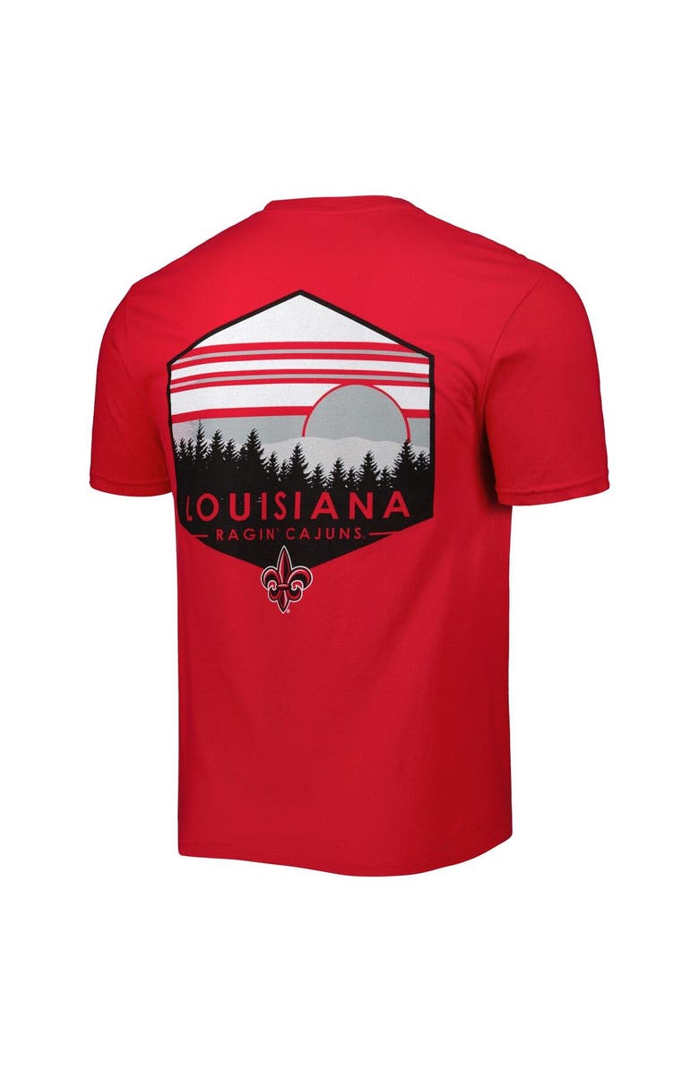 IMAGE ONE Men's Red Louisiana Ragin' Cajuns Landscape Shield T-Shirt, Alternate, color,