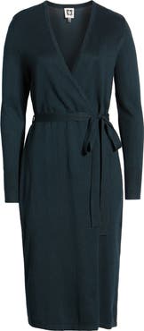 Anne Klein Long Sleeve Faux Wrap Sweater Dress
