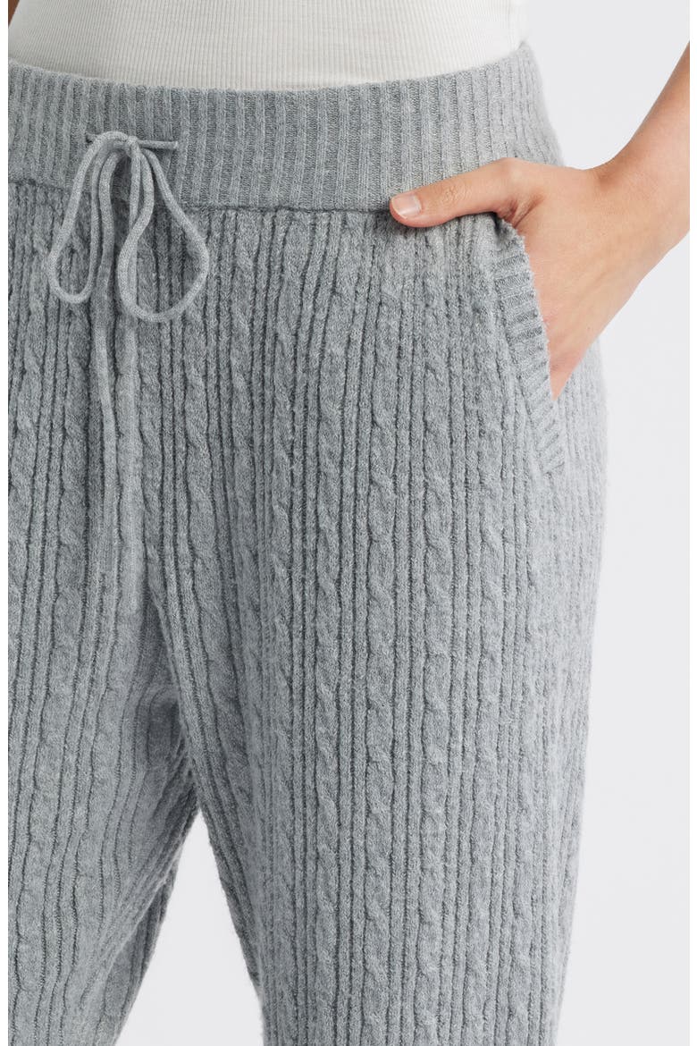 Cable Knit Sweater Joggers, Alternate, color, GRAY
