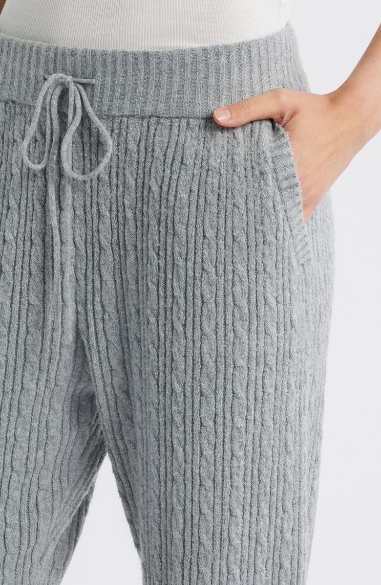 CITY BLUES Cable Knit Sweater Joggers, Alternate, color, Gray