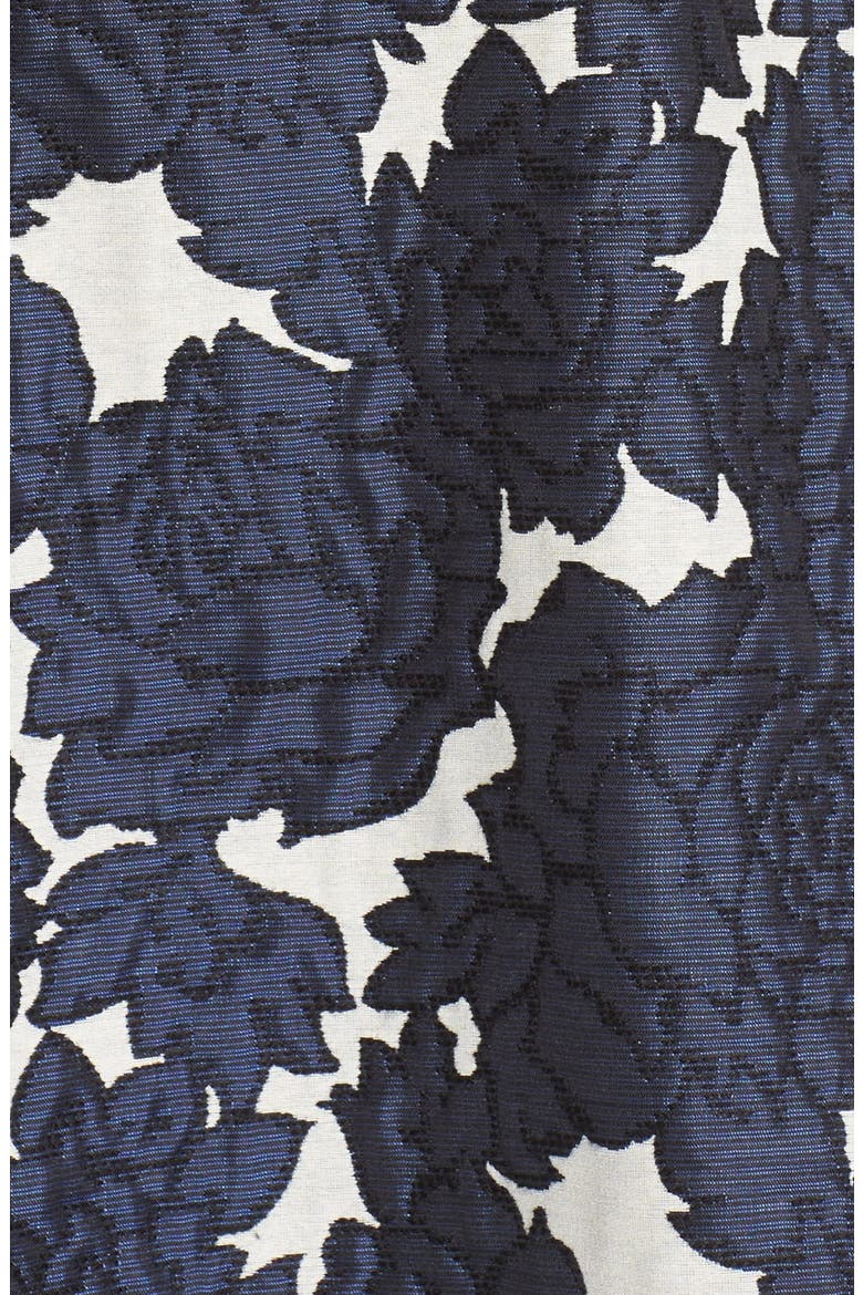 Floral Jacquard Fit & Flare Dress, Alternate, color, IVORY/ NAVY