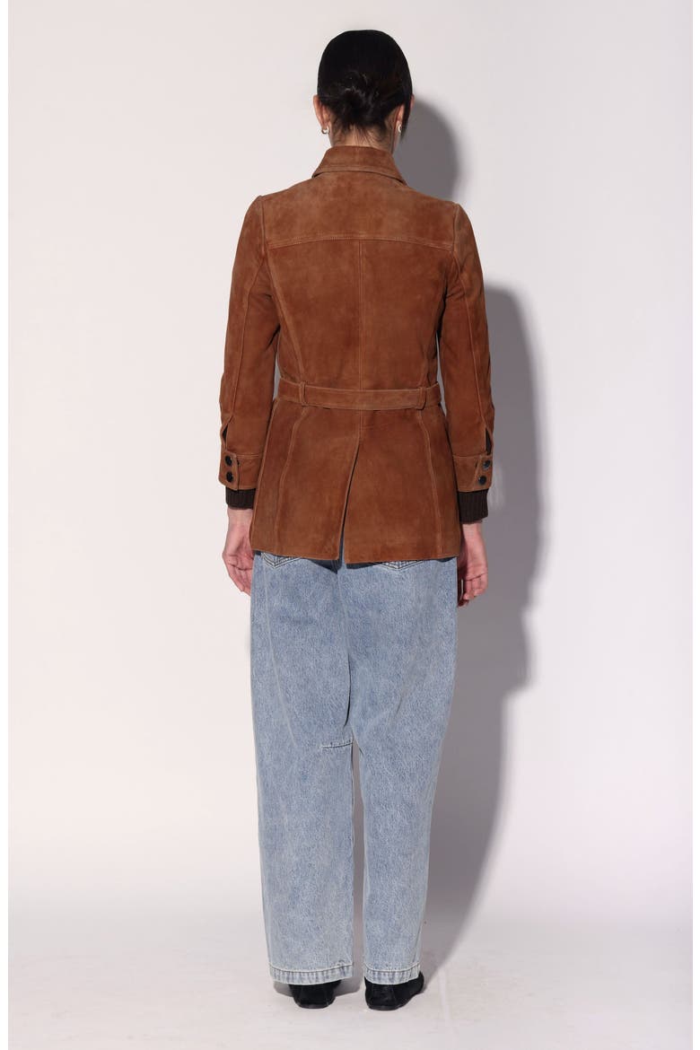 Sharona Suede Jacket, Alternate, color, Cognac Suede