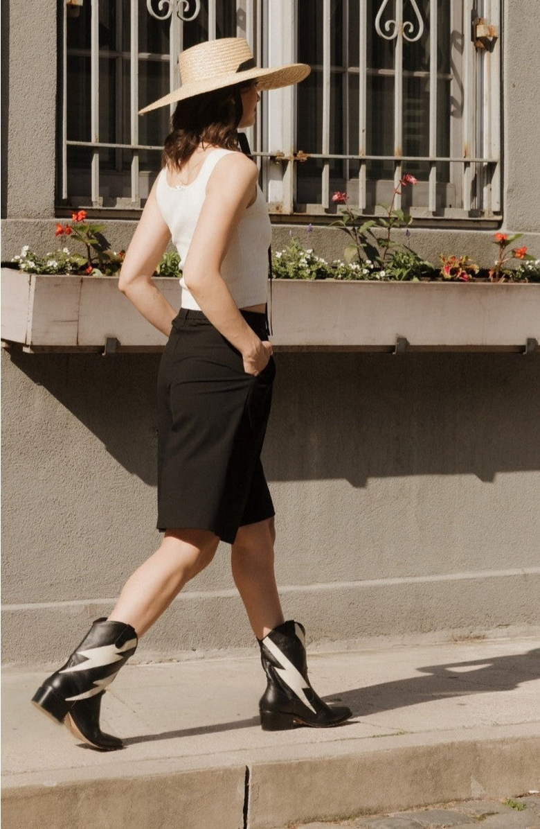 STIVALI NEW YORK Idol Western Cowboy Boots, Alternate, color, Black / Off-White