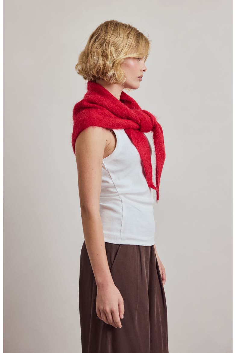 Oversized Alpaca Blend Triangle Scarf, Alternate, color, CRIMSON RED