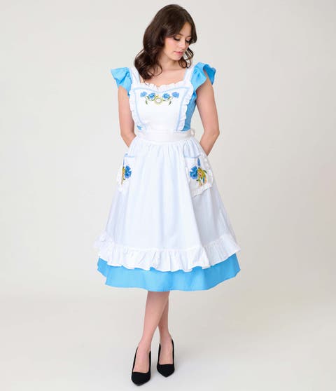 1950s Ruffled Apron Swing Dress