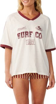 Rip Curl Surf Co Oversize V Neck Graphic Top