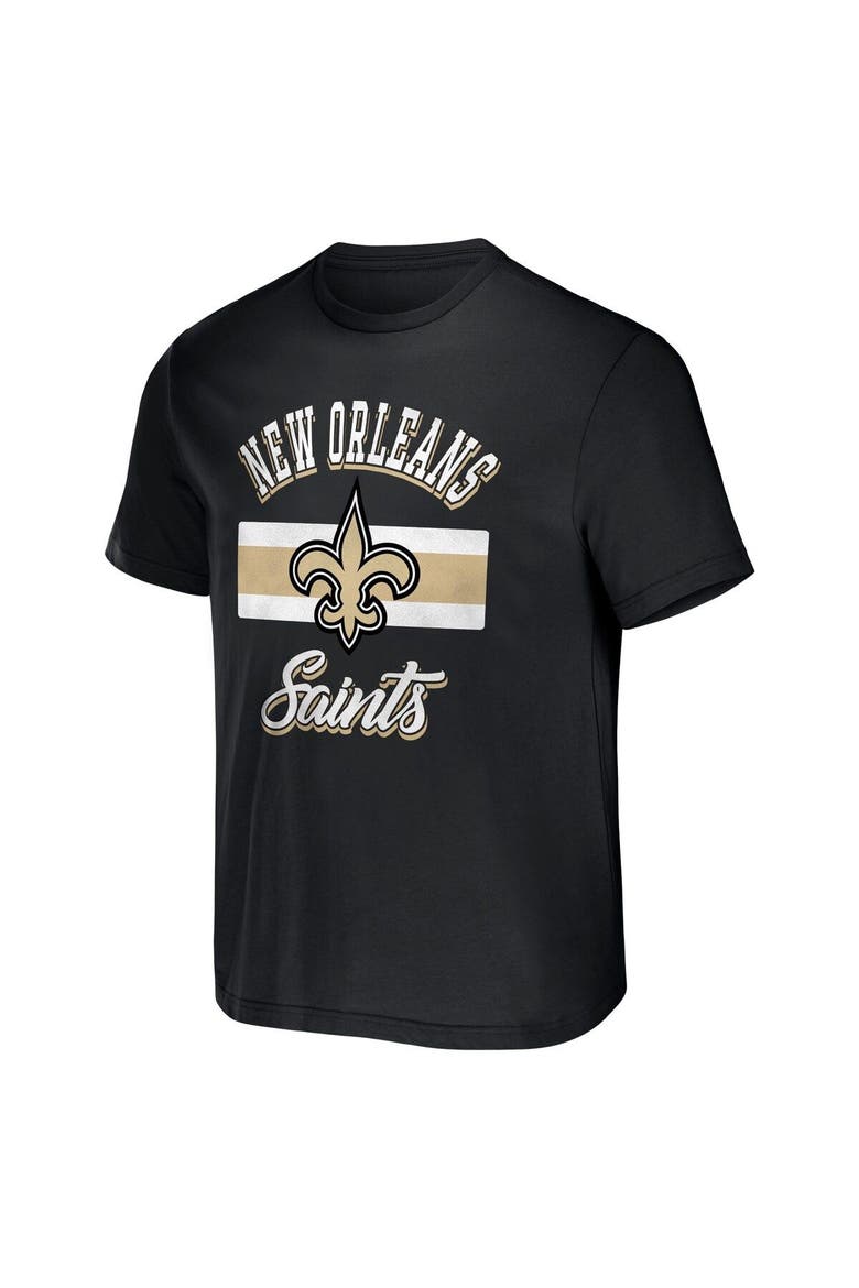 Men's NFL x Darius Rucker Collection by Fanatics Black New Orleans Saints Stripe T-Shirt, Alternate, color, Black