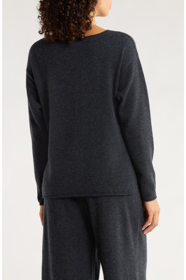 Cashmere Lounge Top, Alternate, color, DARK CHARCOAL HEATHER