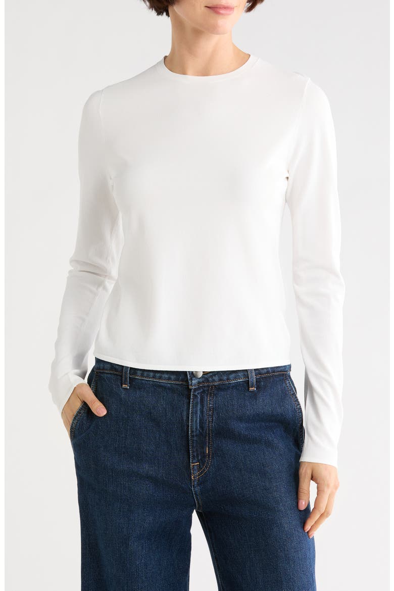 Clean Fit Crewneck Sweater, Main, color, OFF WHITE