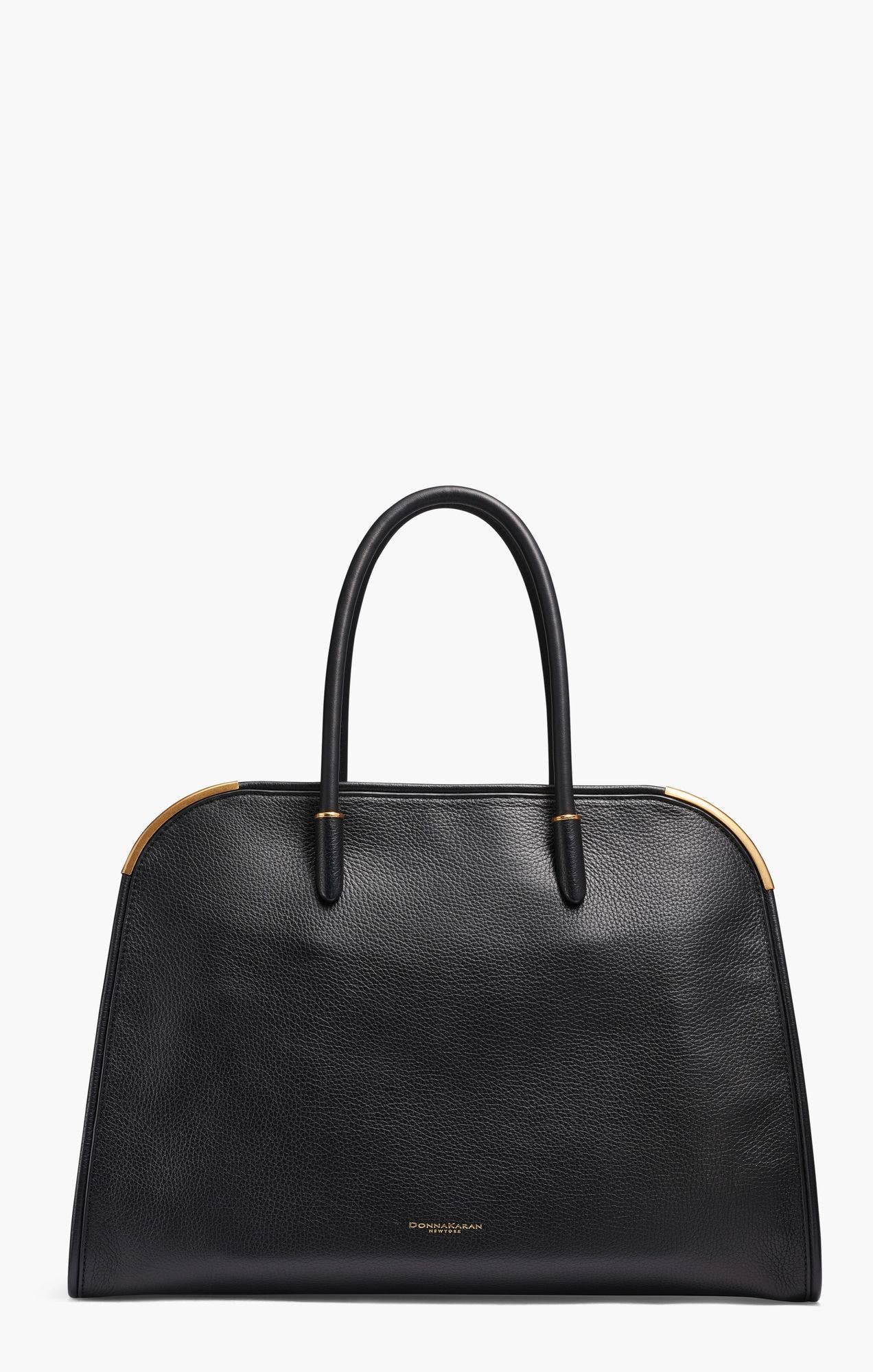 Satin Oversized Tote, Main, color, Black/Gold