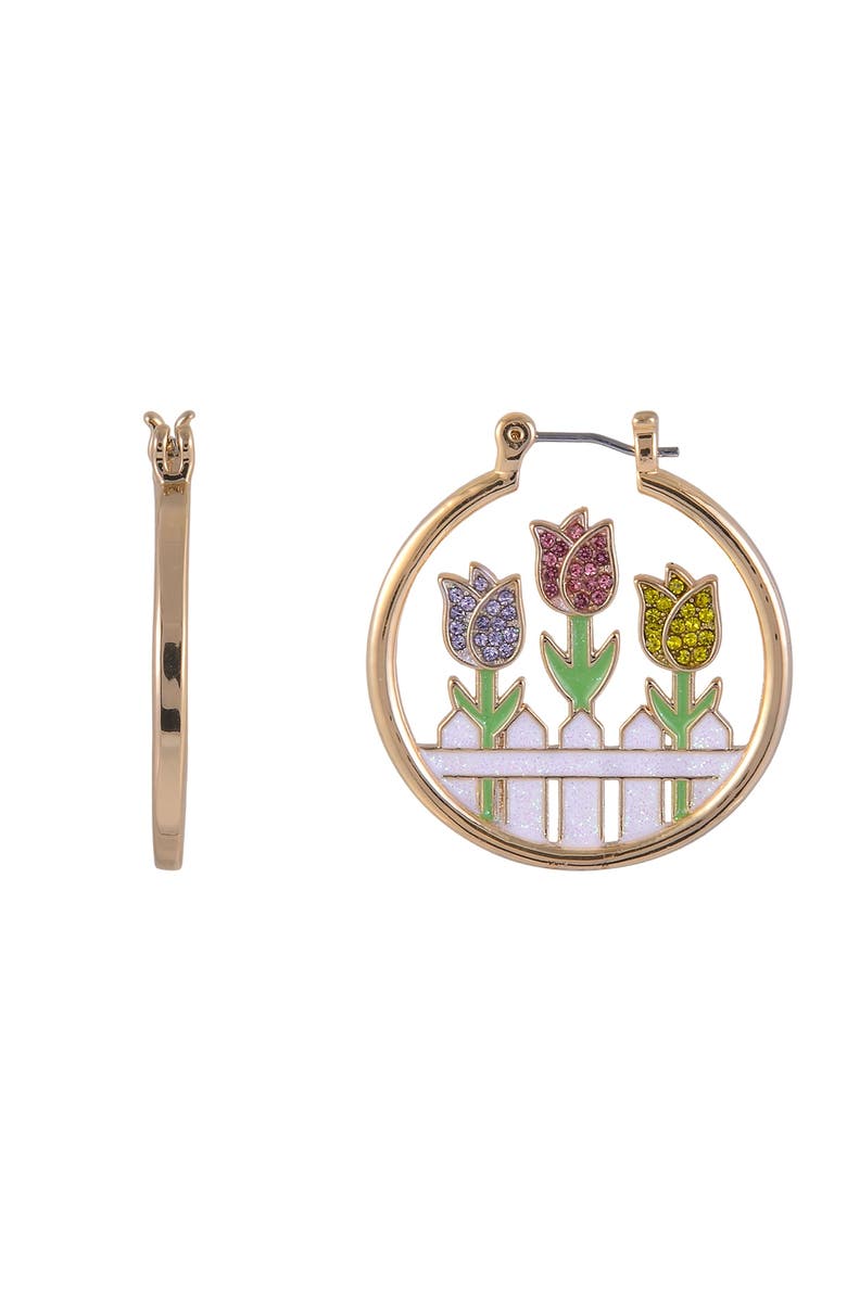 Hallmark Tulip Theme Hoop Earrings, Alternate, color, White