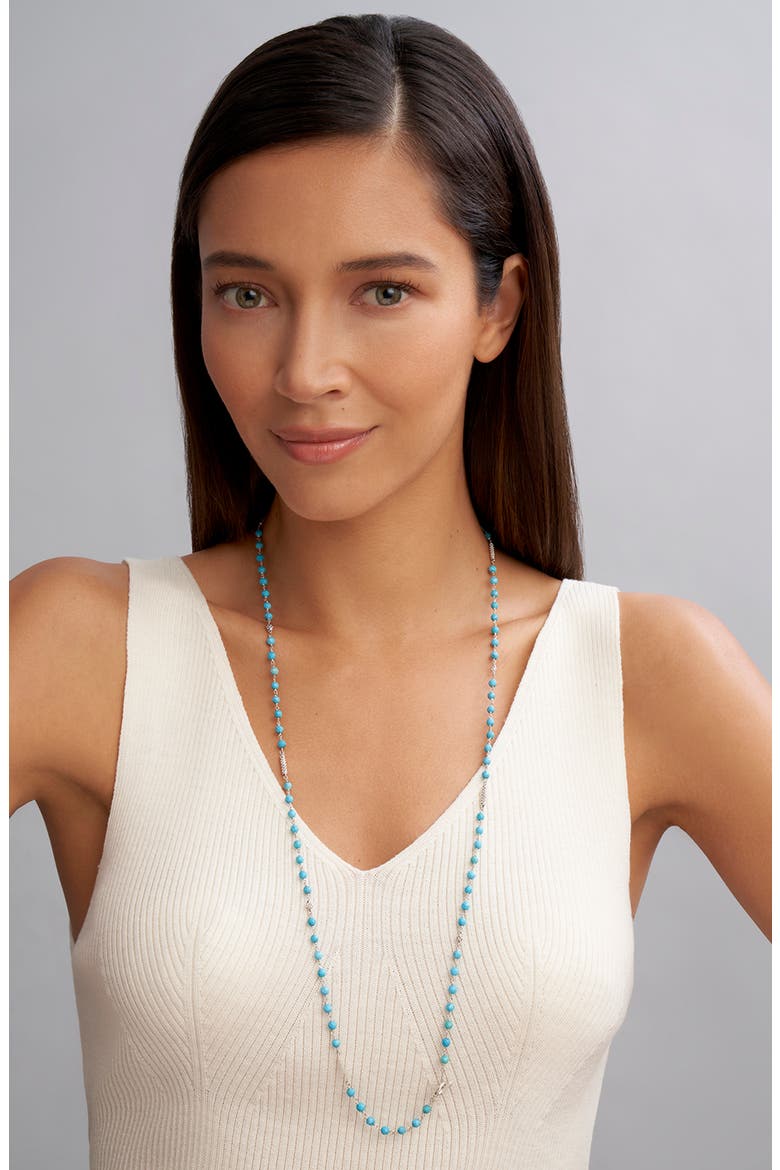 Caviar Icon Turquoise Bead Dual Layer Necklace, Alternate, color, TURQUOISE