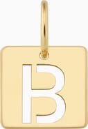 Oradina 14K Yellow Gold Initial Tile Pendant Charm