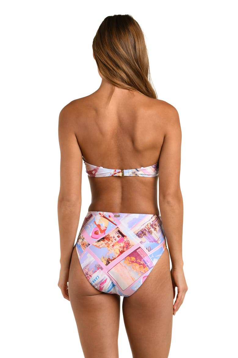Alexandria Postcard Print Underwire Bikini Top, Alternate, color, PINK MULTI