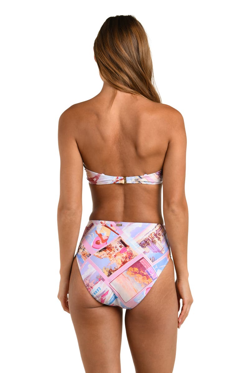 L'AGENCE Alexandria Postcard Print Underwire Bikini Top, Alternate, color, Pink Multi