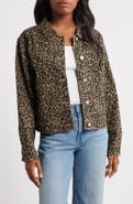 PTCL Leopard Print Denim Trucker Jacket