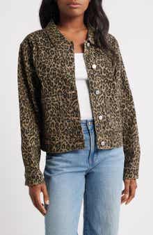PTCL Leopard Print Denim Trucker Jacket