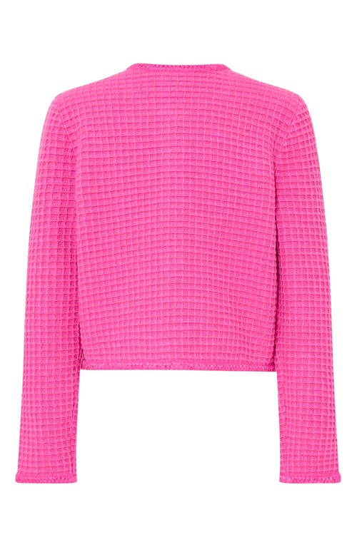 Milly Sade Textured Cardigan In Pink