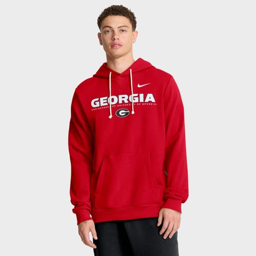 Nike Red Georgia Bulldogs 2025 Sideline Standard Issue Dri-fit Hoodie In Red