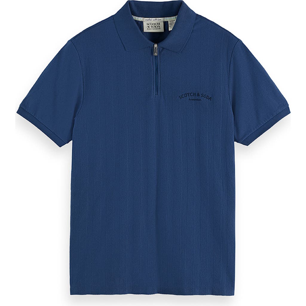 Scotch & Soda Popcorn Piqué Zip Polo
