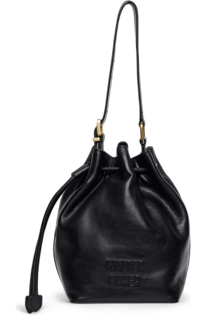 Walter Baker Rue Leather Bucket Bag, Main, color, Black