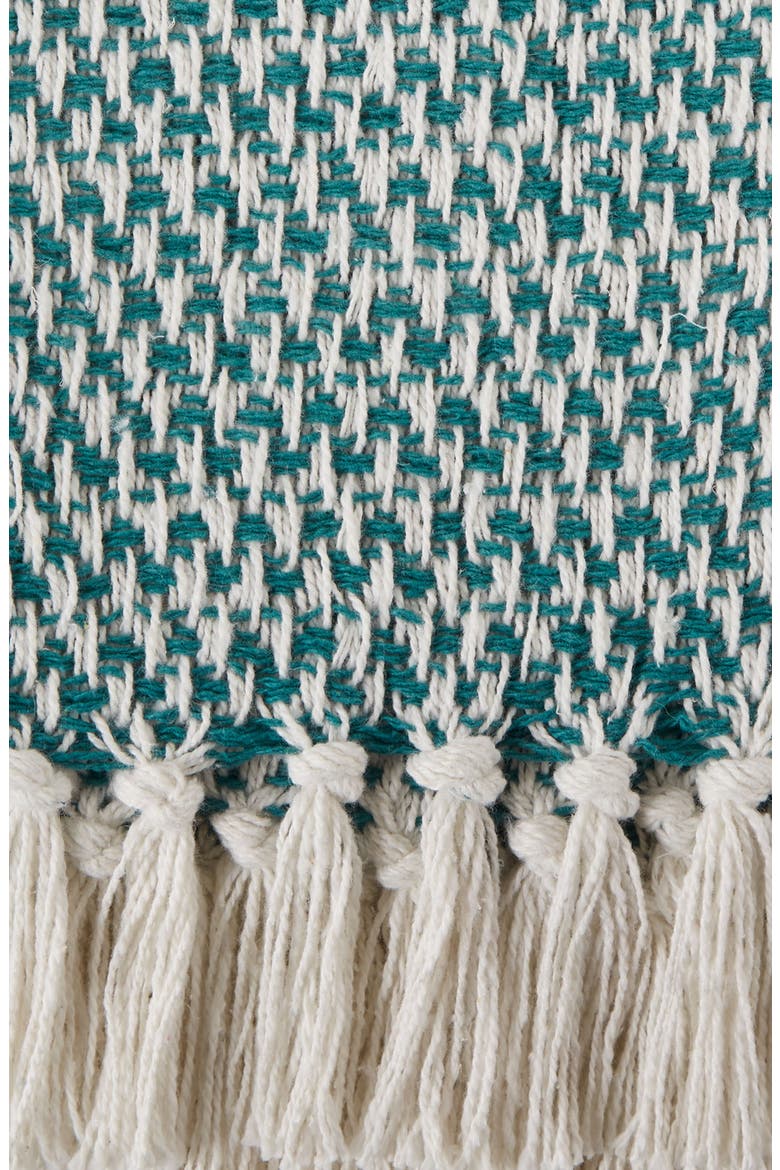 Tassel Woven Cotton Throw Blanket, Alternate, color, GREEN