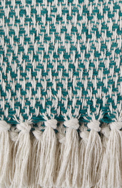 Design Imports Tassel Woven Cotton Throw Blanket In Green