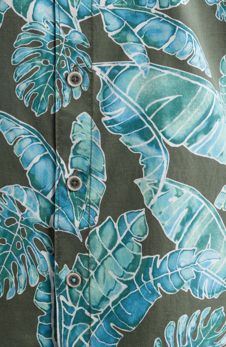 Tommy Bahama Tortola Jungle Blooms Short Sleeve Button-Up Shirt, Alternate, color, Voyager Blue