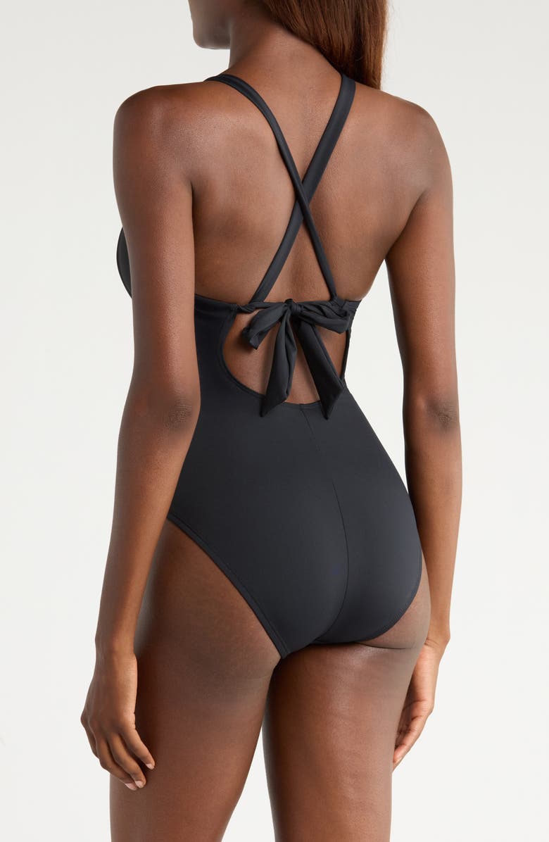 La Blanca Island Goddess Convertible High Neck One-Piece Swimsuit, Alternate, color, Black