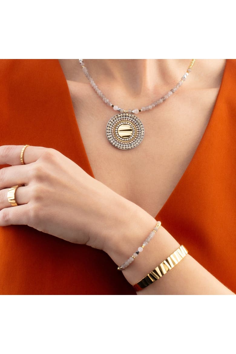 Amulet Modern Future Gold Necklace, Alternate, color, Beige