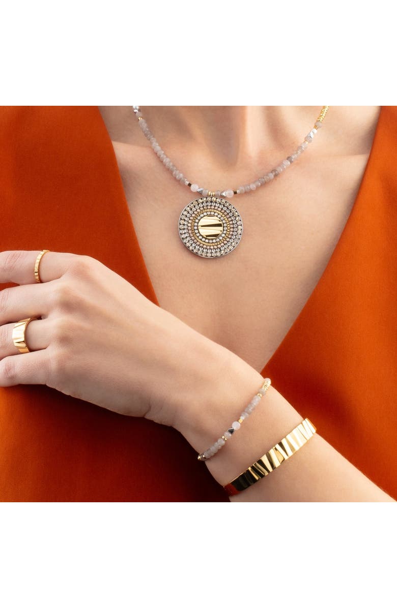 COEUR DE LION Amulet Modern Future Gold Necklace, Alternate, color, Beige