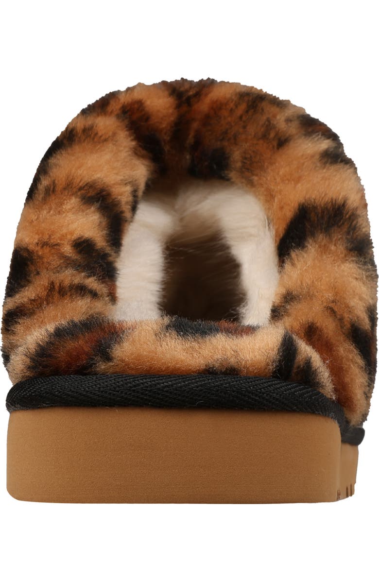Mykos Genuine Shearling Suede Slipper, Alternate, color, Black/ Leopard