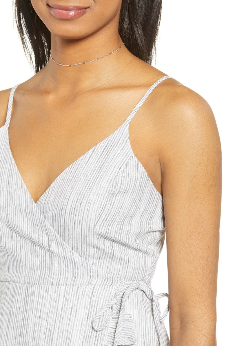 Lira Clothing Clementine Ruffle Trim Wrap Minidress, Alternate, color,