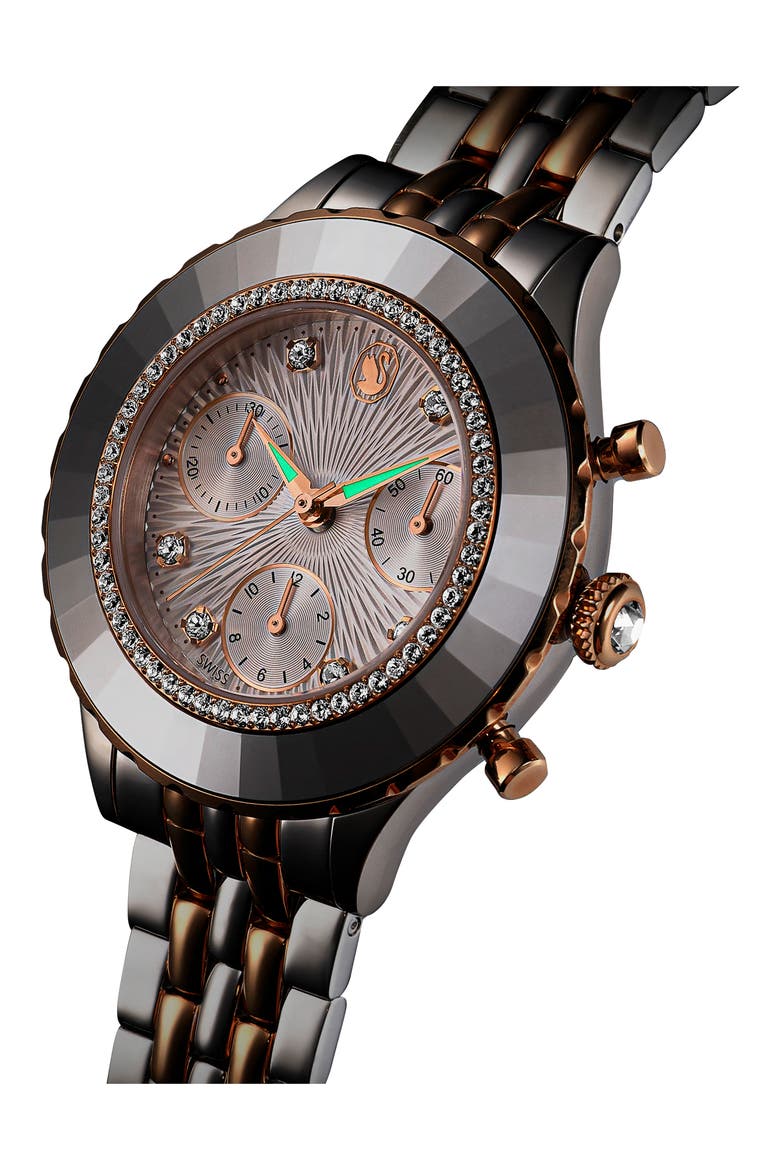 Octea Chronograph Bracelet Watch, 37mm, Alternate, color, ROSE GOLD