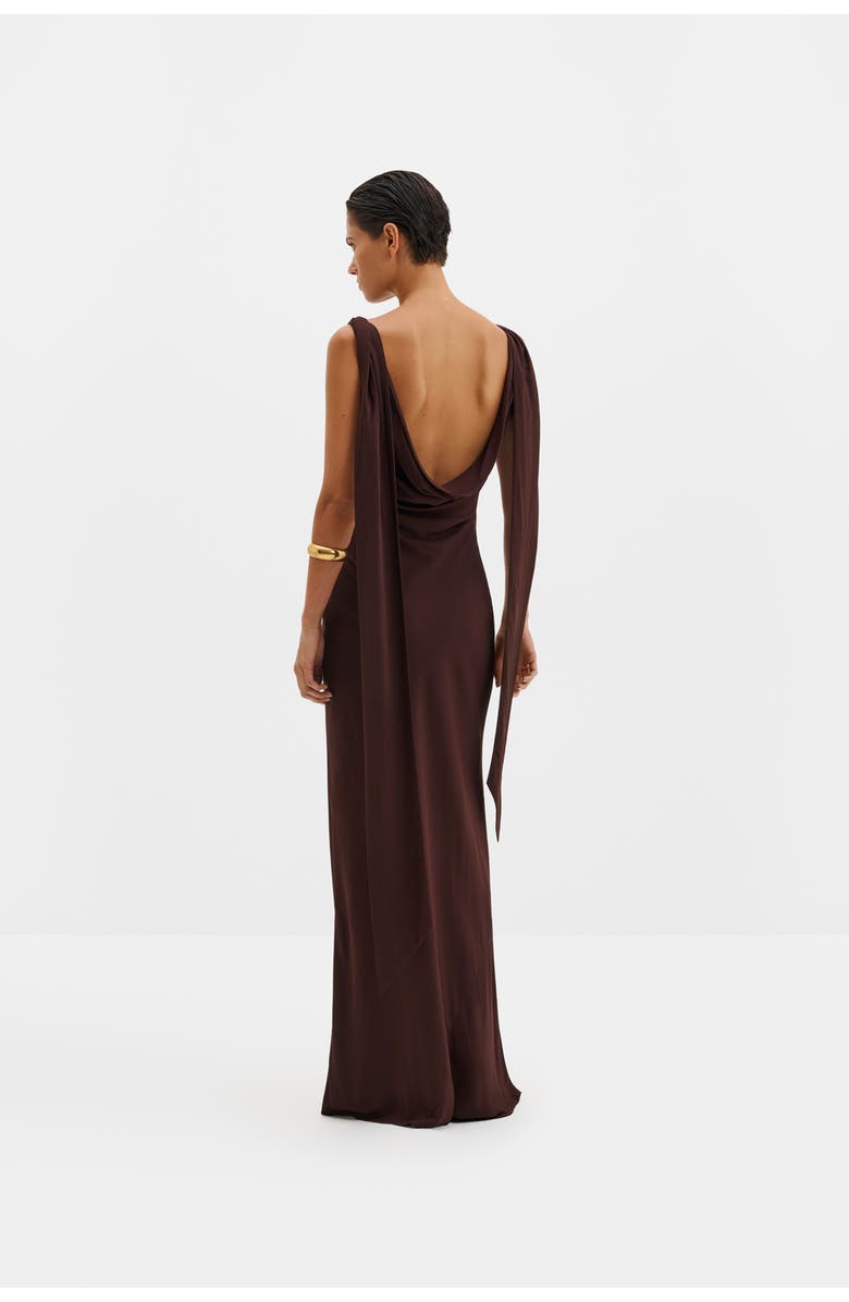 Malina Vida Cowl Neck Scarf Maxi Dress, Alternate, color, Espresso