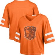 '47 Women's '47 Orange Cleveland Browns Premier Scout Cropped V-Neck T-Shirt