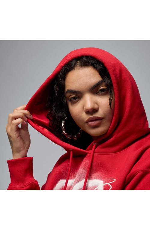 Jordan Women's  Flight Fleece Cropped Satin-lined Hoodie In Varsity Red