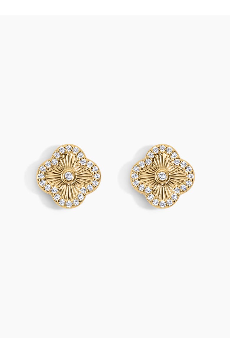 Electric Picks Icon Clover Stud Earrings, Main, color, Gold