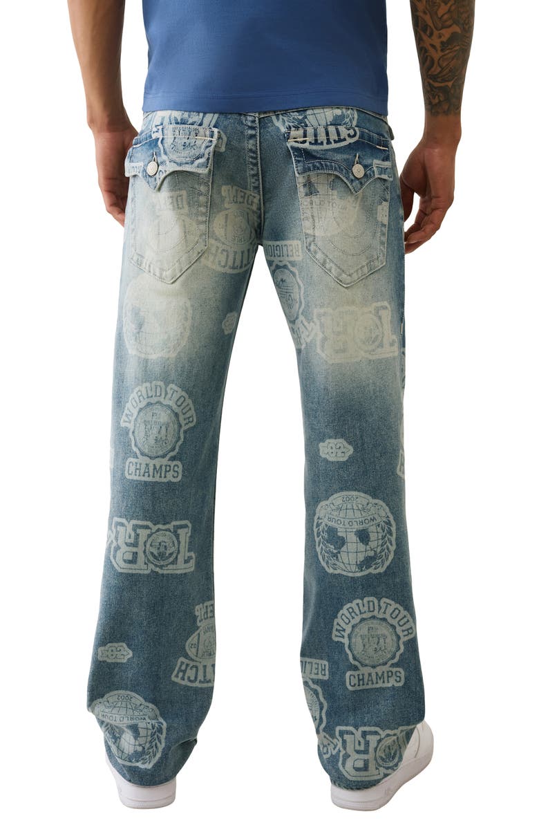 True Religion Ricky AOP Button Flap Straighjt Jeans, Alternate, color,