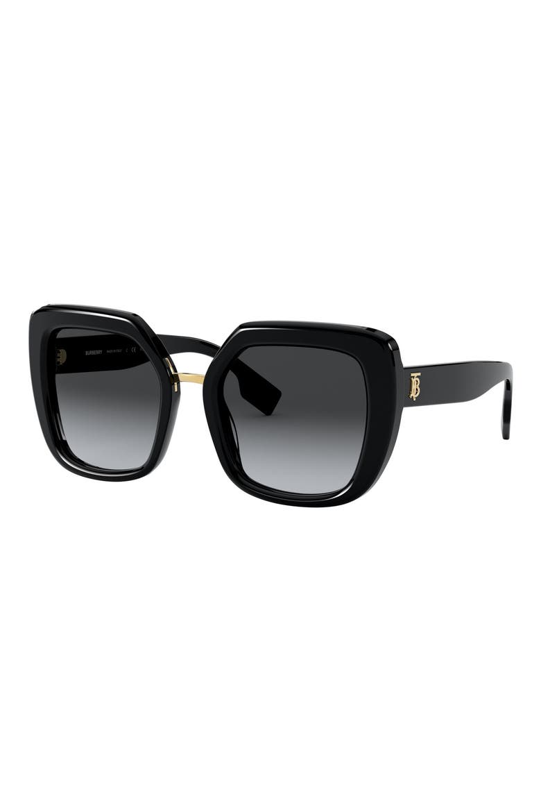 53mm Polarized Gradient Square Sunglasses, Alternate, color, BLACK/ GREY GRADIENT