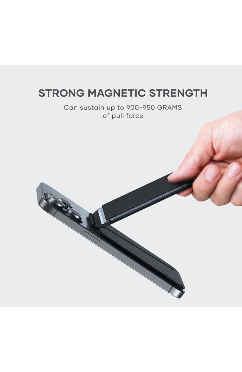 Satechi Vegan-Leather Magnetic Wallet Stand, Alternate, color, Black