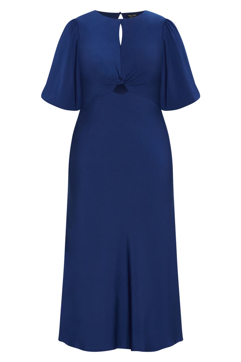 Ines Twist Front Puff Sleeve Maxi Dress, Alternate, color, DEEP OCEAN
