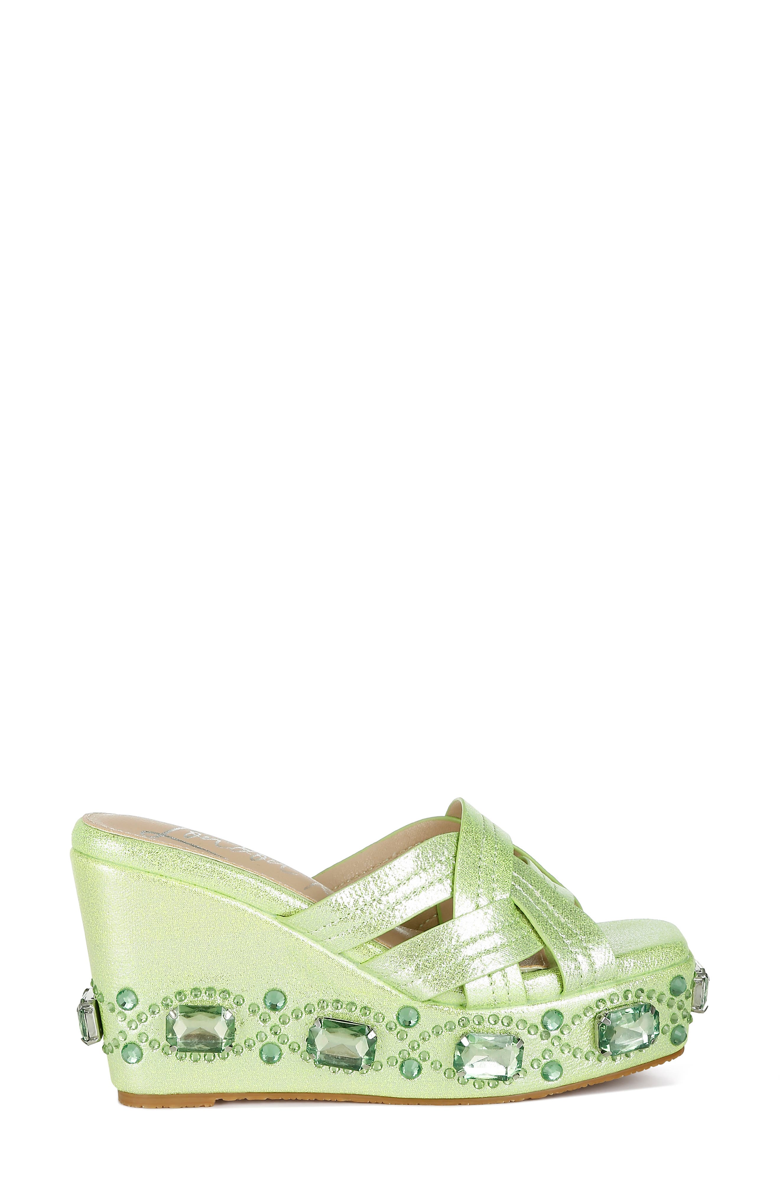 Blistronic Platform Wedge Sandal, Alternate, color, LIME GREEN