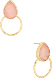 SAACHI Druzy Bezel Frontal Hoop Earrings